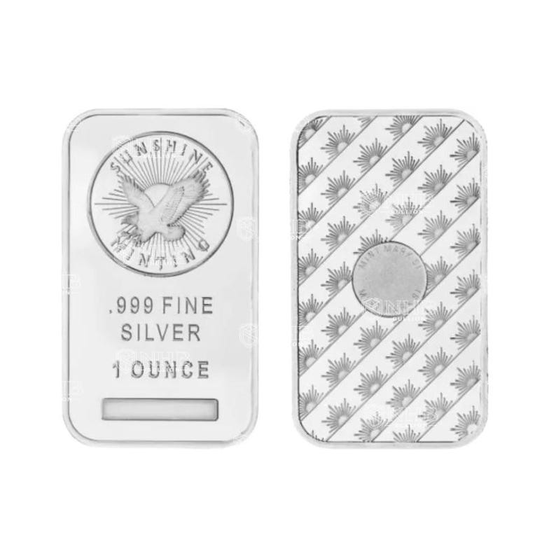 1 oz Silver Bar BU 999 - Sunshine Mint image 3