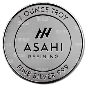 1 oz Silver Round BU 999 - Asahi Refining image 1