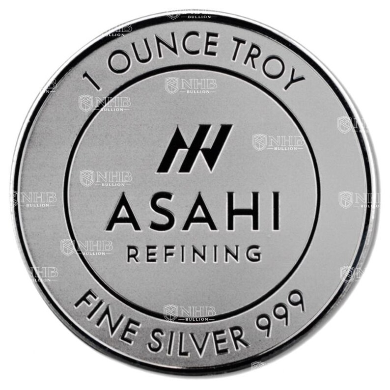 1 oz Silver Round BU 999 - Asahi Refining image 1