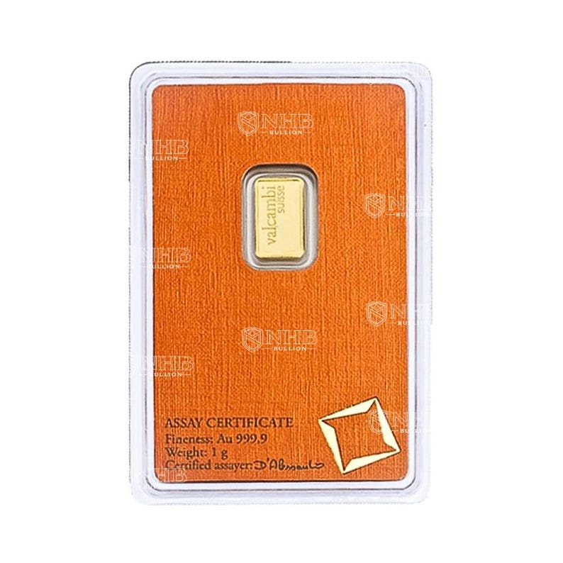1 gram Valcambi Gold Bar - .999 Brilliant uncirculated Pure Gold afbeelding 2