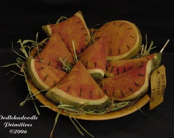 Primitive Watermelon Slices Summer Bowl Filler Cupboard Tucks Instant Digital Download  E Pattern  ET