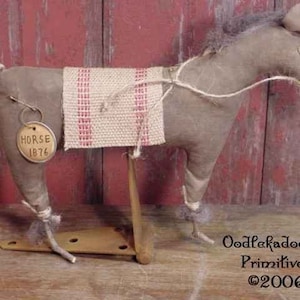 Primitive Folk Art Horse Make Do Instant Digital Download E-Pattern  ET