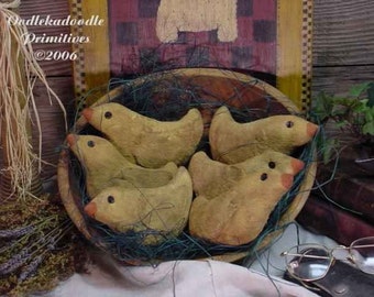 Primitive Baby Chicks Cupboard Tucks Easter Bowl Filler Spring Ornies Digital E Pattern