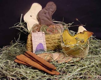 Flat Easter Rabbit Eggs Chick Carrots Basket Egg Shell Digital E-Pattern