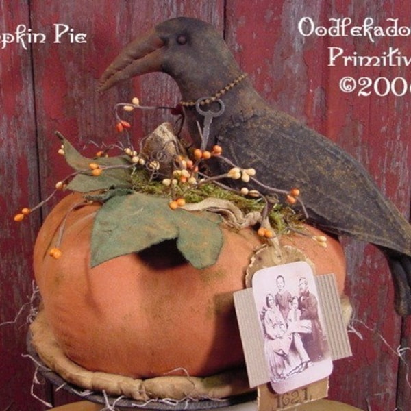 Primitivo pastel de calabaza Olde Pie Cupboard Topper Descarga digital instantánea E-Pattern ET