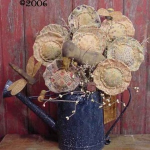 Primitive  Feed Sack Flowers, Crow, Lady Bug, Dragon Fly and Bee Digital PATTERN