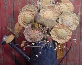 Primitive  Feed Sack Flowers, Crow, Lady Bug, Dragon Fly and Bee Digital PATTERN