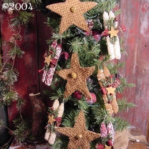 Mönster för julstjärnor och ljusornies: Primitiv heminredning (digital nedladdning)