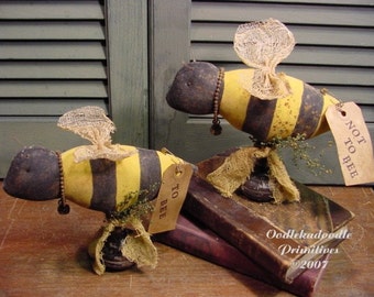 Primitive Bee Make Do E-Pattern: Summertime Greeters (Digital Download)