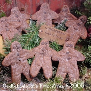 Primitive Christmas Gingerbread Man Cookies Instant Digital Download Pattern