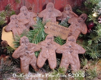 Primitive Christmas Gingerbread Man Cookies Instant Digital Download Pattern