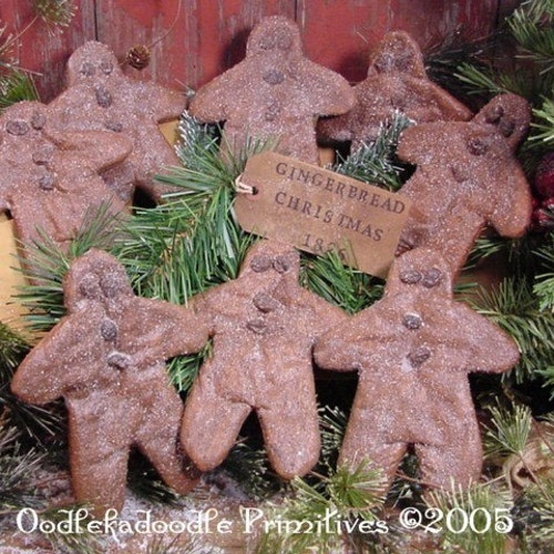 Motif primitif de bonhomme de pain d'épice de Noël de biscuits de téléchargement numérique