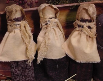 Primitive Ole Prairie Corn Cob Doll Instant Digital Download E-Pattern