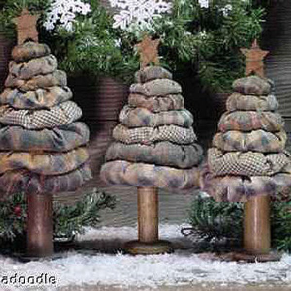 Primitieve kerst jojobomen 3 maten Instant Digitale Download E-Patroon ET