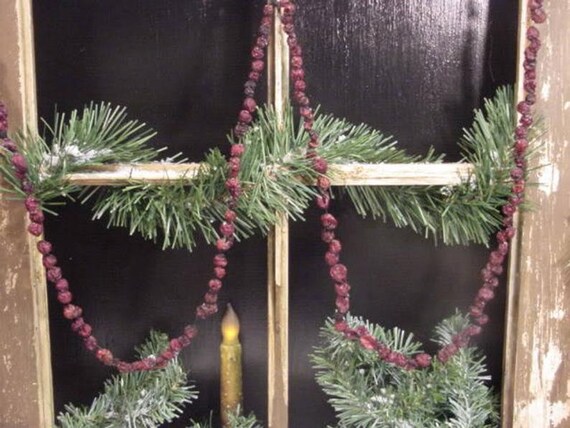 8 Foot Old Fashion Primitive Dried Cranberry Christmas Tree Etsy