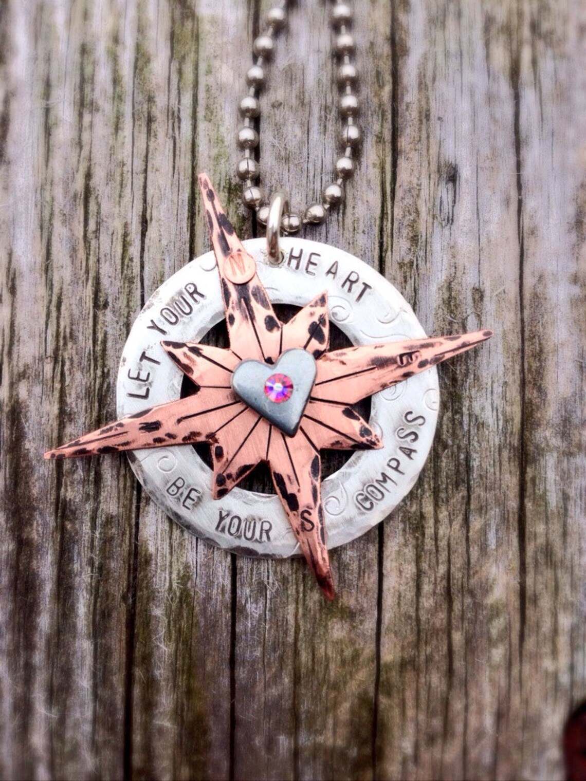 Compass Necklace Etsy