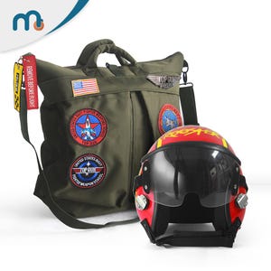 HGU-55 Top Gun Hahn Flug Kampfjet Helm Movie Prop + Grüne Tasche Fullset