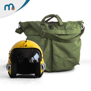 HGU-33 Blue Angels Flight Fighter Jet Helmet Movie Prop + Green Bag