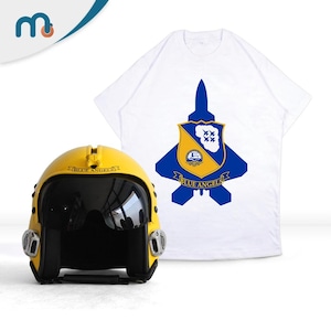 HGU-33 Blue Angels Flight Fighter Jet Helmet Movie Prop + T-shirt