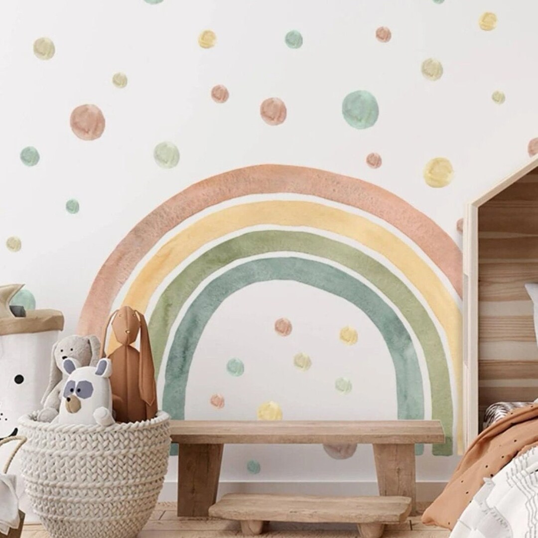Half Rainbow Wall Decal Rainbow Wall Stickers Boho Rainbow Wall Decal ...