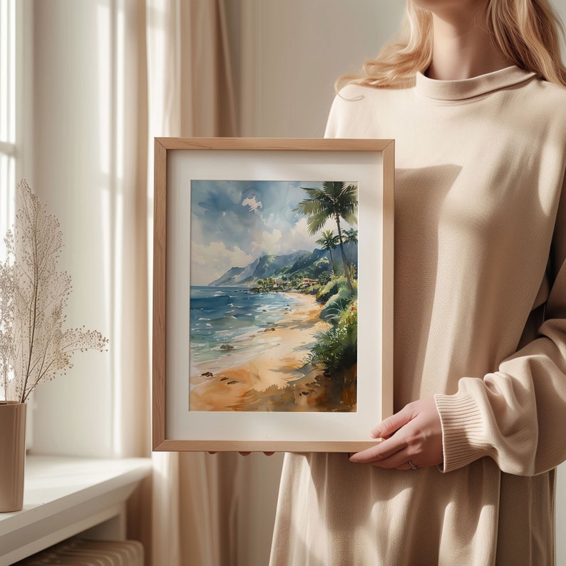 Maui Banyan Tree Watercolor Painting: Lahaina Hawaii Art Print immagine 6