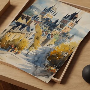 Quebec City Watercolor Print: Fairmont Le Château Frontenac, Canada image 7