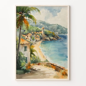 Virgin Islands Watercolor Painting, St John Wall Art, Tropical Island Poster, Travel Gift, Saint John Print, C30-822