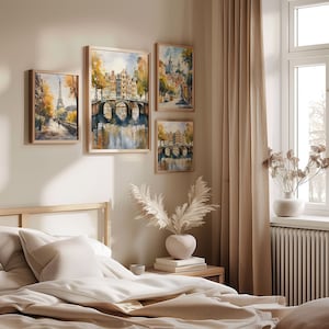 Amsterdam Skyline Watercolor Print: Vintage Netherlands Travel Poster image 5