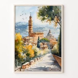Rome Watercolor Painting: Italy Wall Art Print