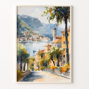 Split Croatia Watercolor Painting: Adriatic Coast Travel Poster