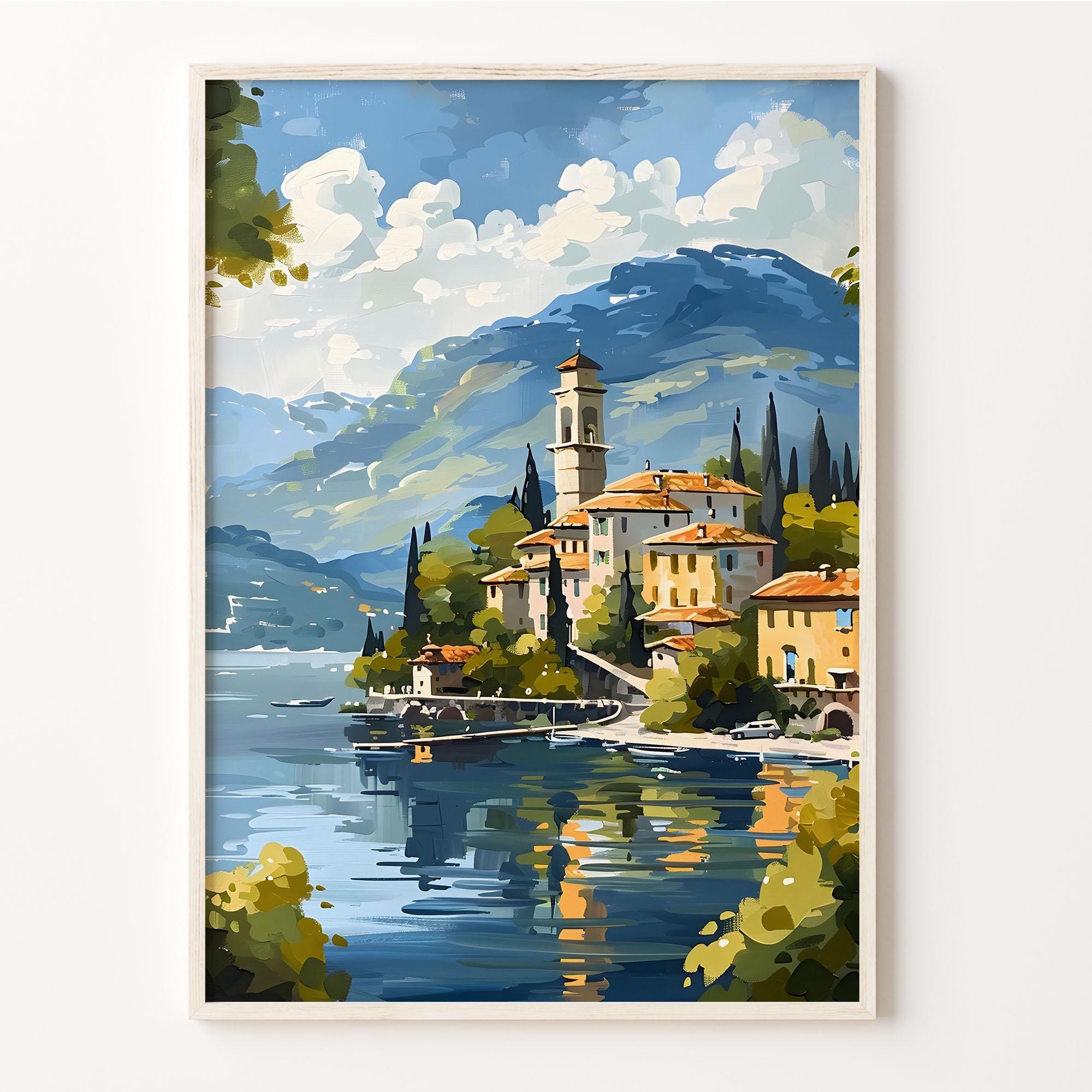 Watercolor Painting, Lake Orta Wall Art, Italy Poster, Home Decor, Art Lovers Gift, Lake Orta Watercolor Print, C30-973