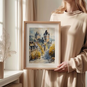 Quebec City Watercolor Print: Fairmont Le Château Frontenac, Canada image 6
