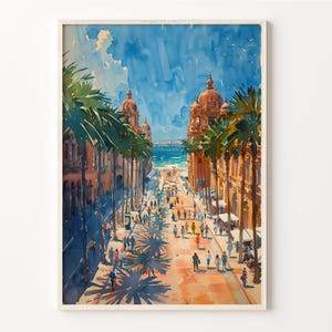 San Diego La Jolla California Watercolor Painting, Coastal Wall Art, La Jolla Coast Poster Print, San Diego Painting, C30-567