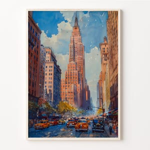 Christmas in New York Watercolor Painting, Rockefeller Plaza Poster, Wall Art, New York City Print, Home Decor Gifts, C30-681
