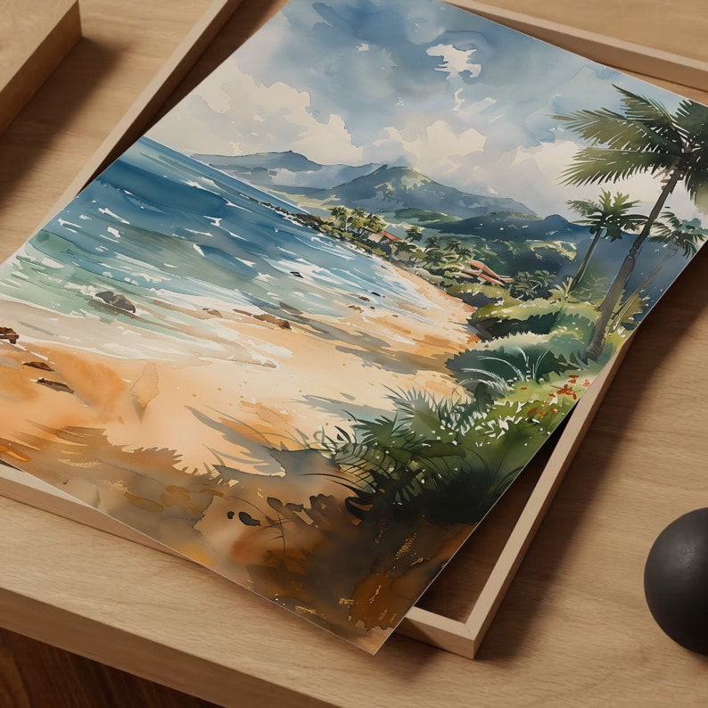 Maui Banyan Tree Watercolor Painting: Lahaina Hawaii Art Print immagine 7
