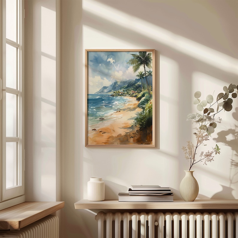 Maui Banyan Tree Watercolor Painting: Lahaina Hawaii Art Print immagine 2