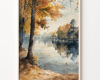 Richmond Park Watercolor Painting: British Deer Print