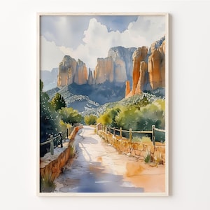 Sedona Arizona Watercolor Painting: Travel Art Print