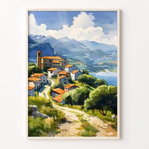 Basque Country Watercolor Painting, Wall Art, Poster, Basque Country Travel Print, Home Décor, Spain Art Gift, C30-954