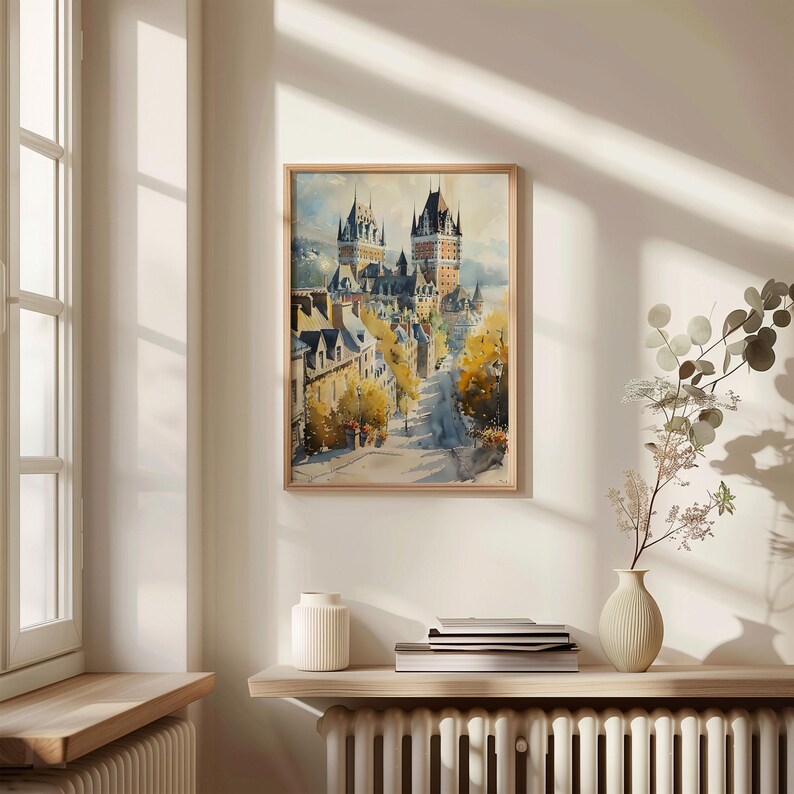 Quebec City Watercolor Print: Fairmont Le Château Frontenac, Canada image 2