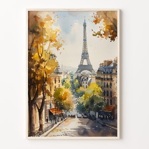 Watercolor Painting, Eiffel Tower Wall Art, Paris Travel Print, Paris Poster, Wedding Gift, Watercolor Print, C30-9