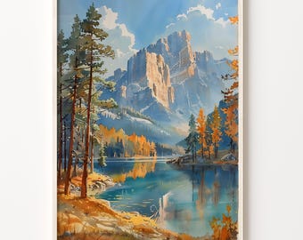 Yosemite Watercolor Painting: National Park Wall Art