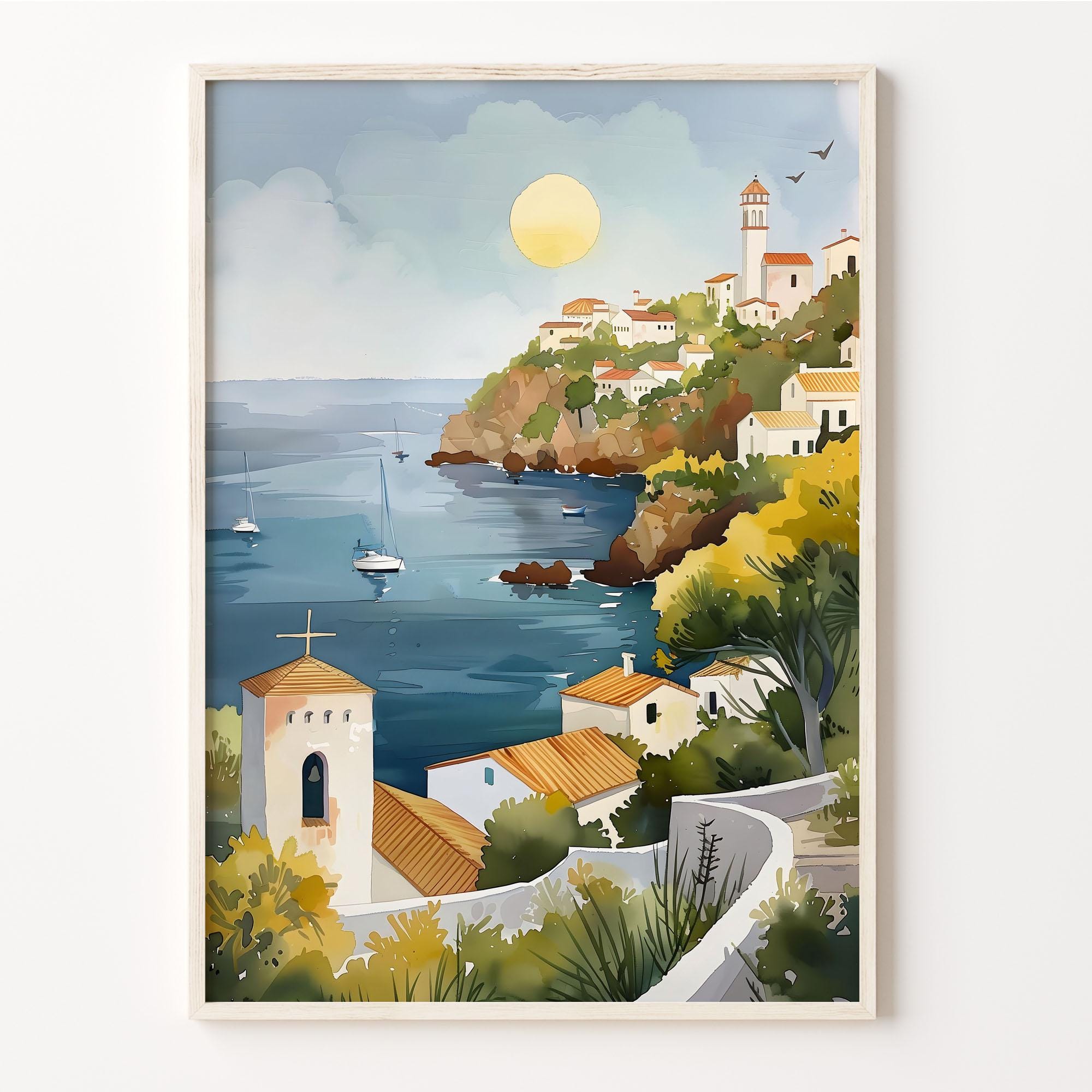 Menorca Watercolor Print: Balearic Islands Coastal Art - Etsy Menorca Watercolor Print: Balearic Islands Coastal Art - Etsy