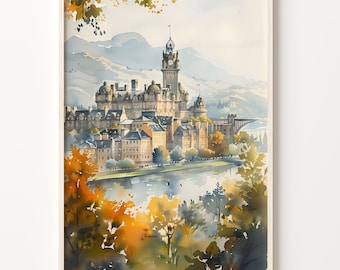 Edinburgh Scotland Watercolor Art Print - Etsy