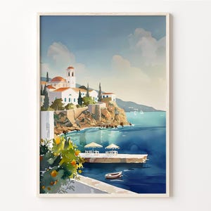 Cyprus Watercolor Painting, Cyprus Print, Cyprus Poster, Cyprus Wall Art, Ayia Napa, Nicosia, Limassol, Larnaca, Paphos, C30-886