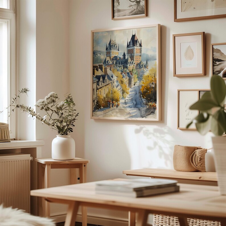 Quebec City Watercolor Print: Fairmont Le Château Frontenac, Canada image 3