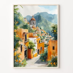 Guanajuato Mexico Watercolor Painting: Travel Poster Art Print