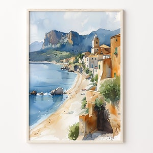 Sardinia Watercolor Painting, Sardinia Travel Poster, Italy Wall Art, Sardinia Print, Italy Home Décor, Watercolor Art, C30-420