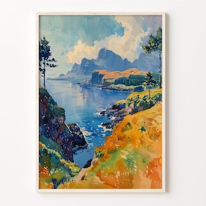 Isle Of Skye Watercolor Painting, Wall Art, Print, Poster, Home Décor, Scotland Art, Art Lovers Gift, C30-710