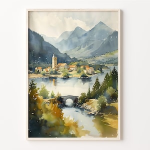 Killarney Ireland Watercolor Painting: Travel Art Print image 1